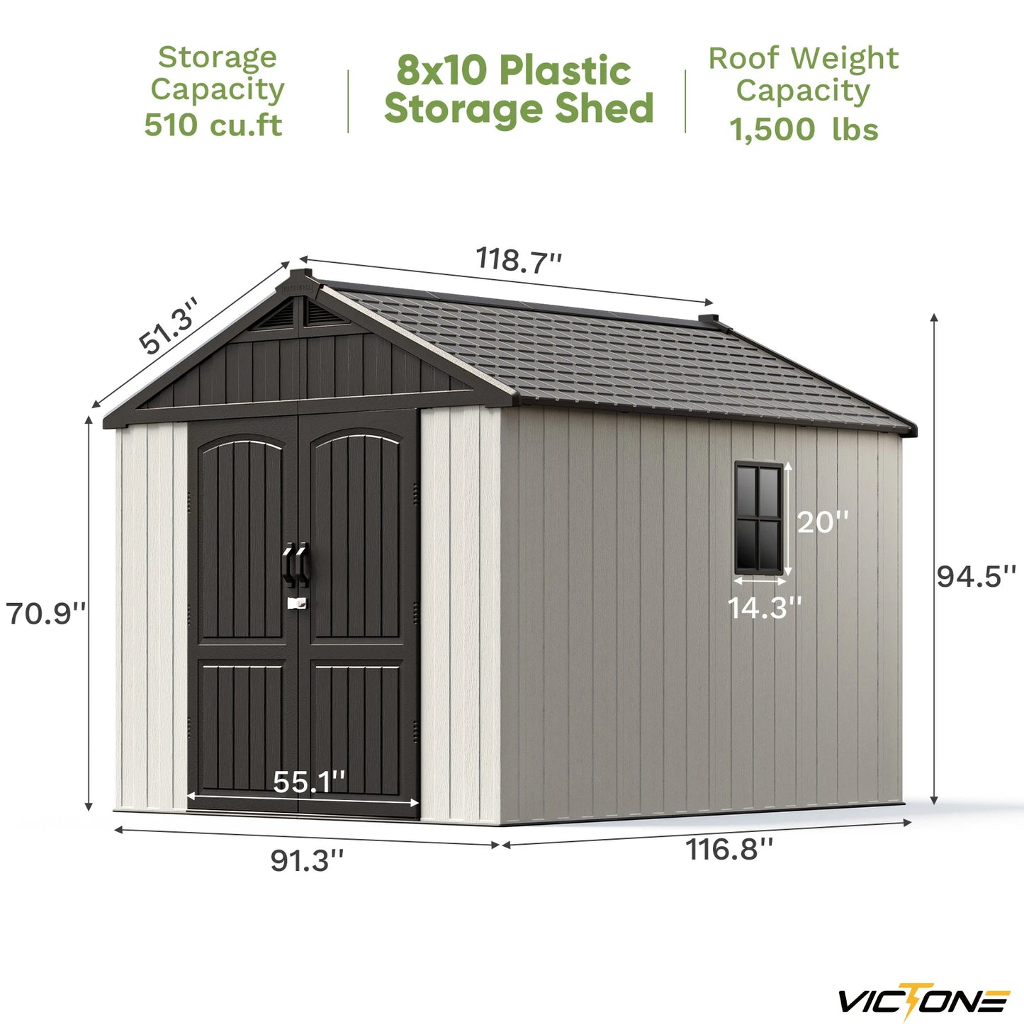 8' X 10' Plastic Outdoor Storage Shed