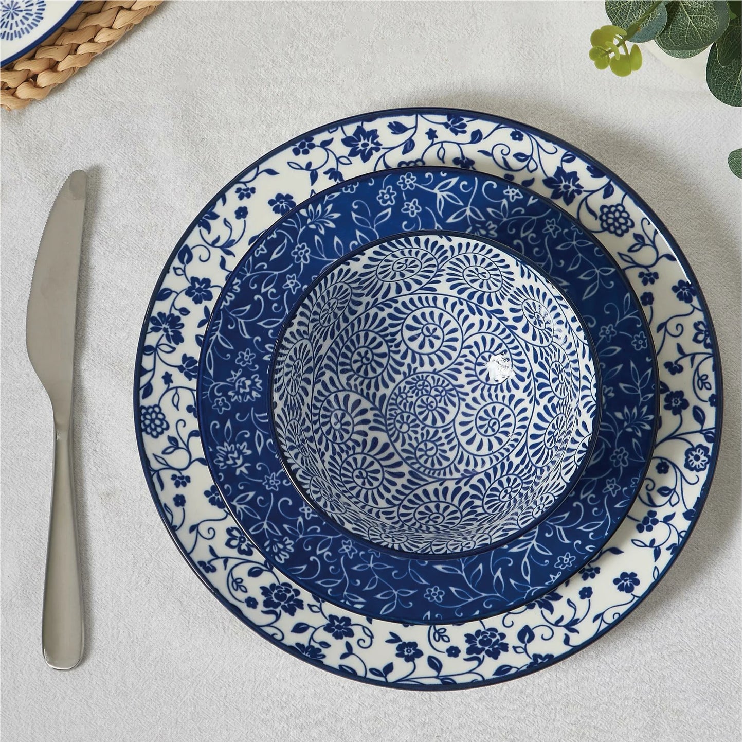 12pcs, Dish Set for 4