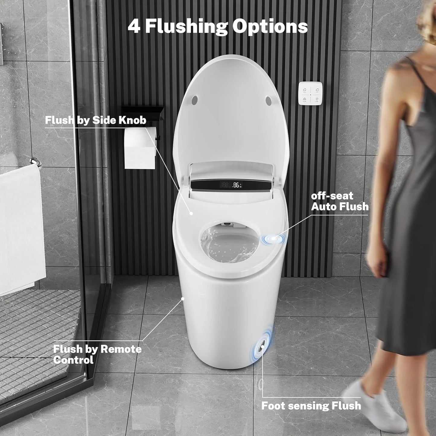 One-piece Tankless Toilet Heated Seat
