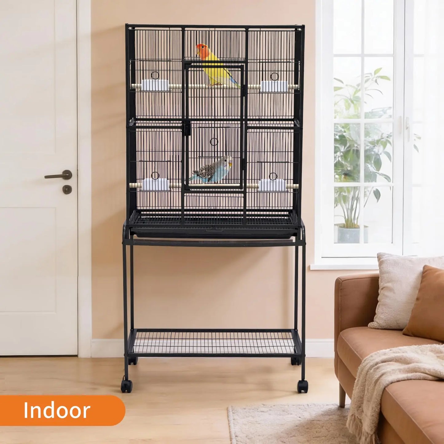 Birdcage with Detachable Storage Shelf