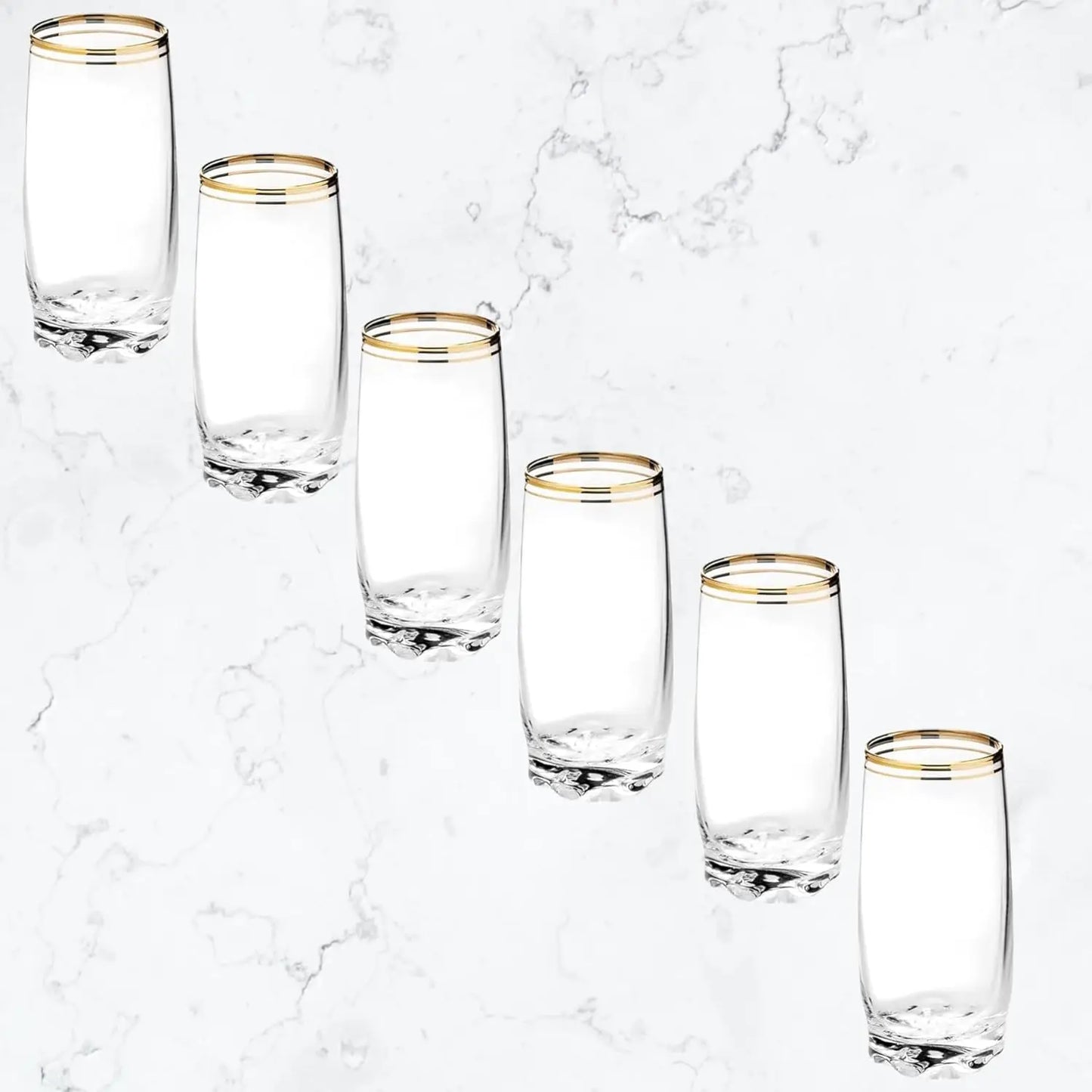 Gold Rim Glass Set of 6