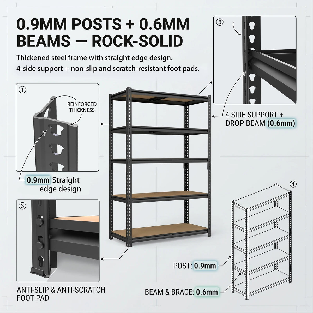 Heavy-Duty Industrial Metal Storage Shelves