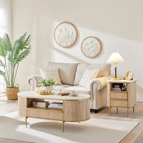 Oval Table with Drawer