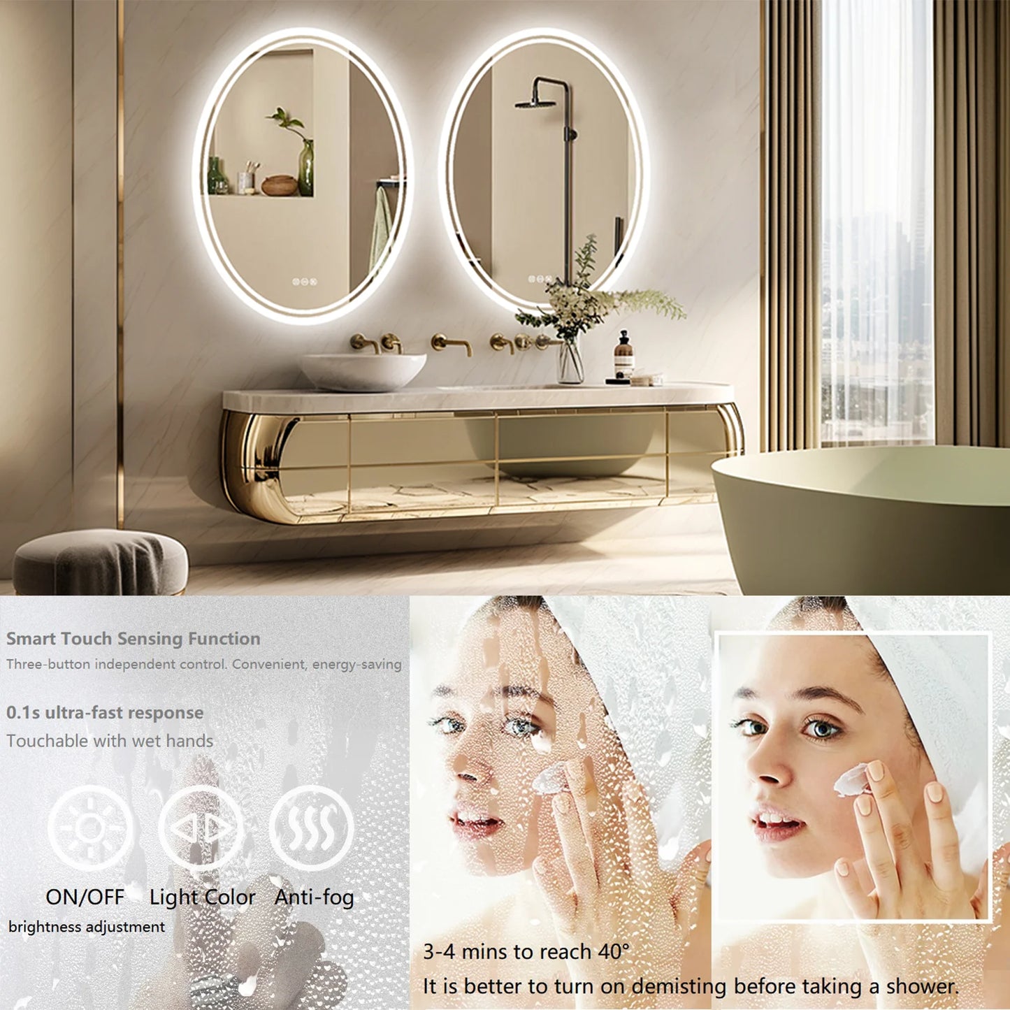 Backlit Round Vanity Mirror