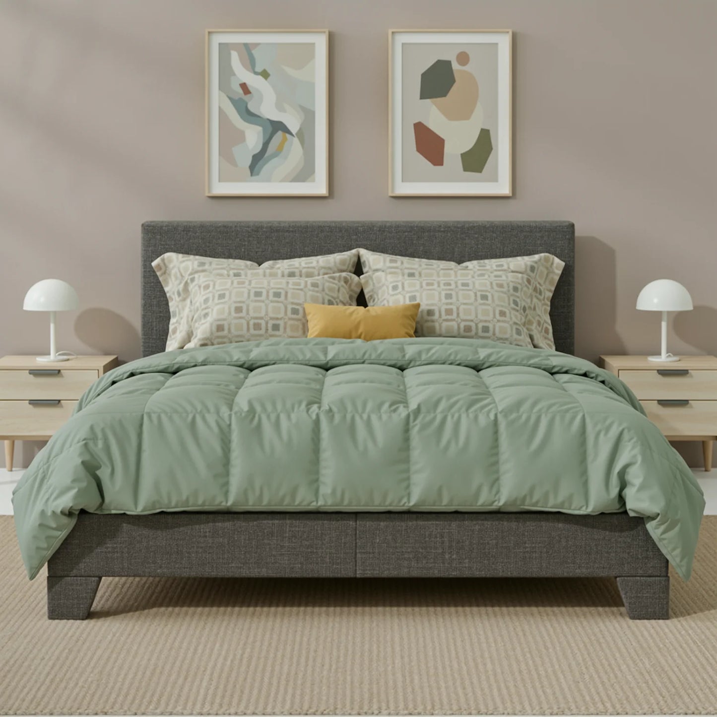 Full/Queen/King Upholstered Bed Frame with Headboard