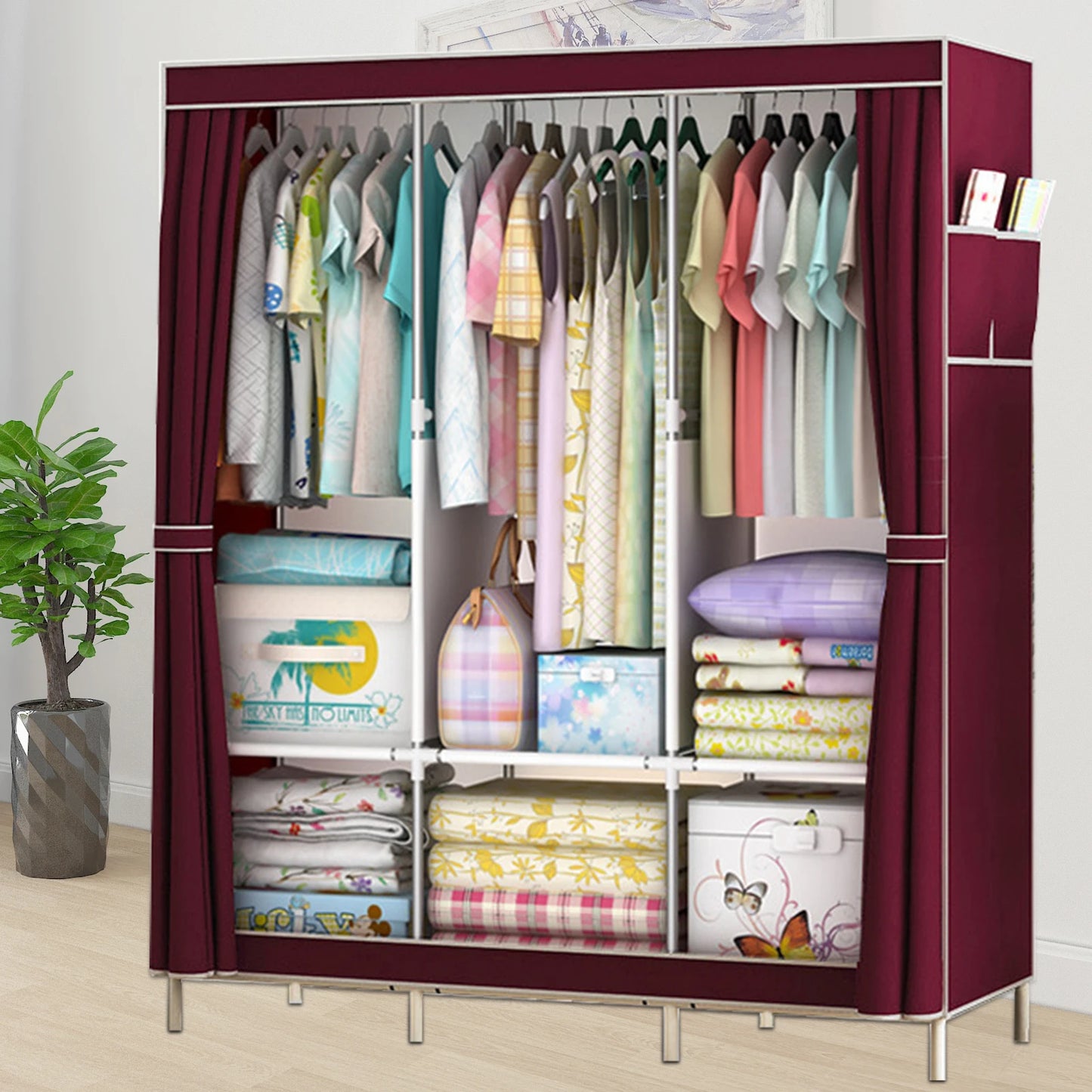 Closet Wardrobe Organizer Storage Rack