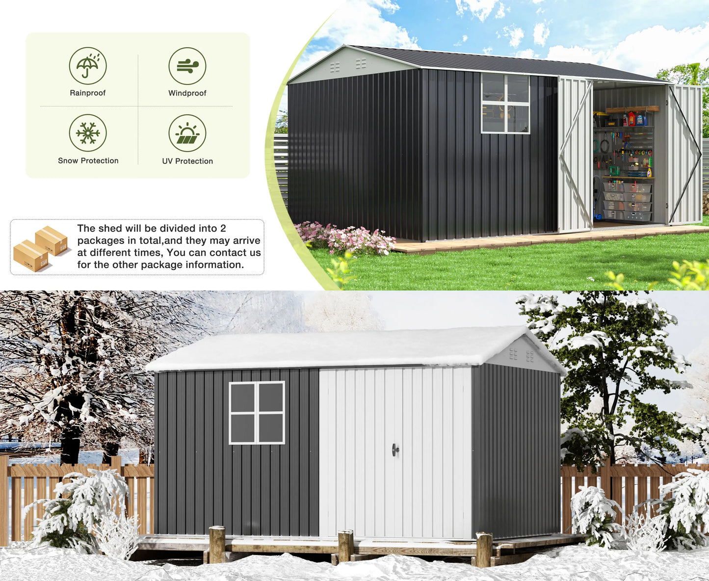 10x12 FT Outdoor Metal Storage Shed