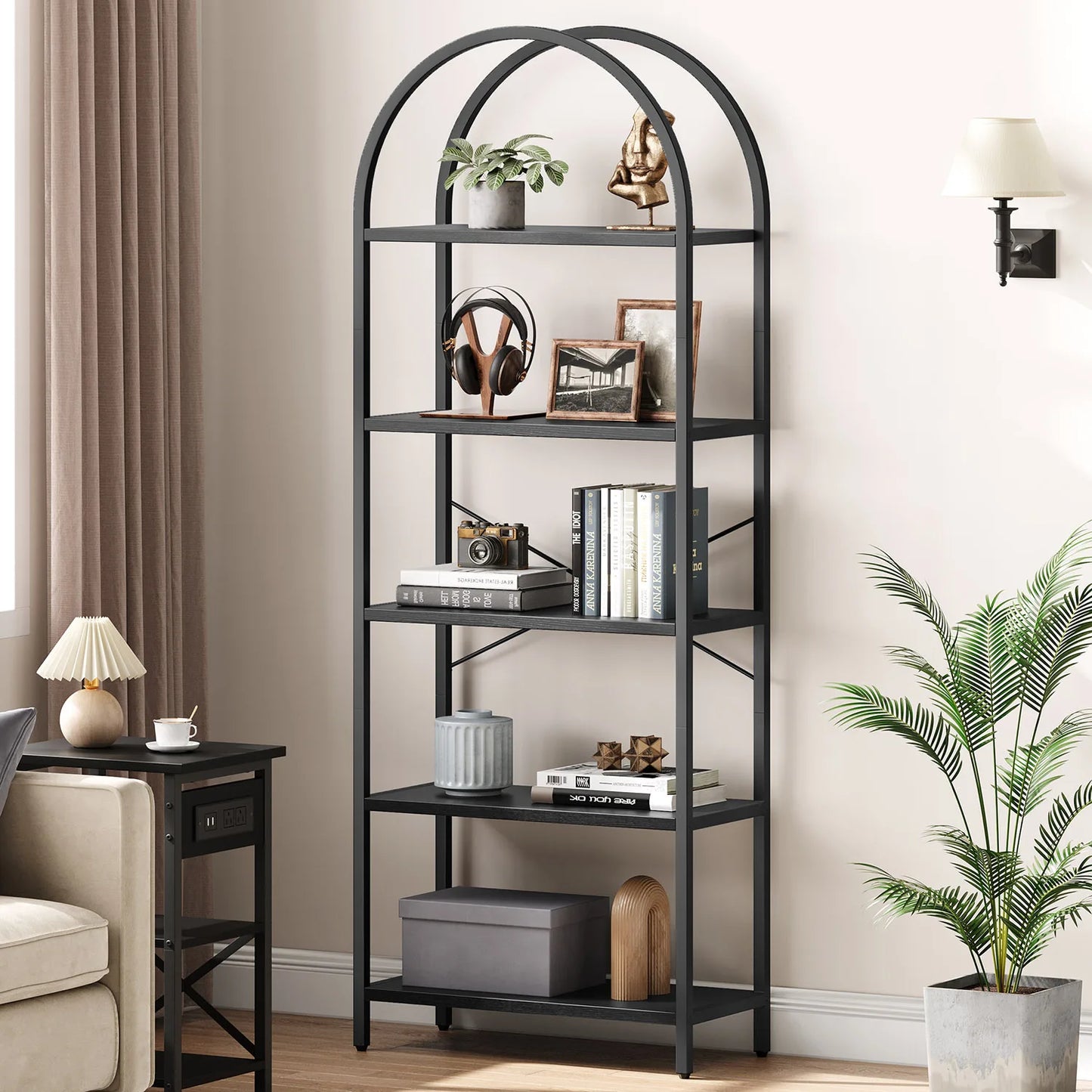 5-Tier Arched Bookshelf