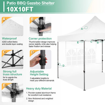 10x10 Heavy Duty Pop up Canopy Tent