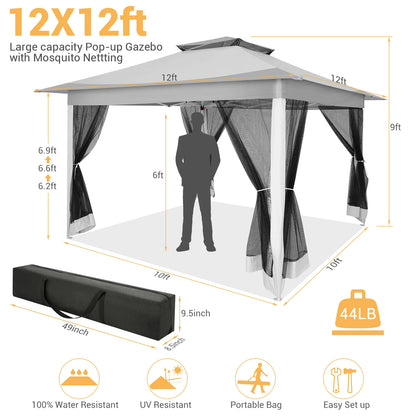 12x12ft Pop Up Gazebo Canopy Tent
