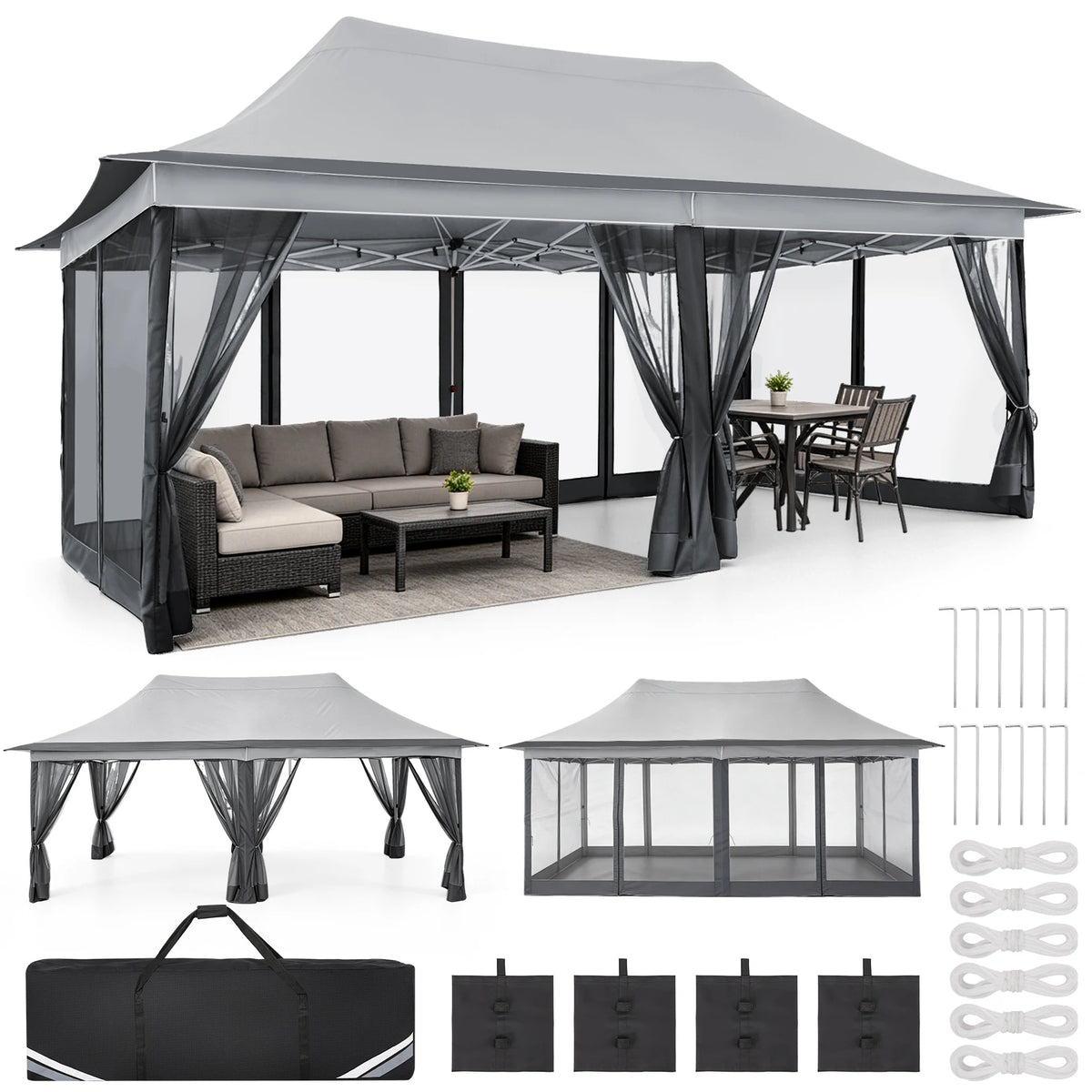 10x20ft Pop Up Gazebo Pavilion