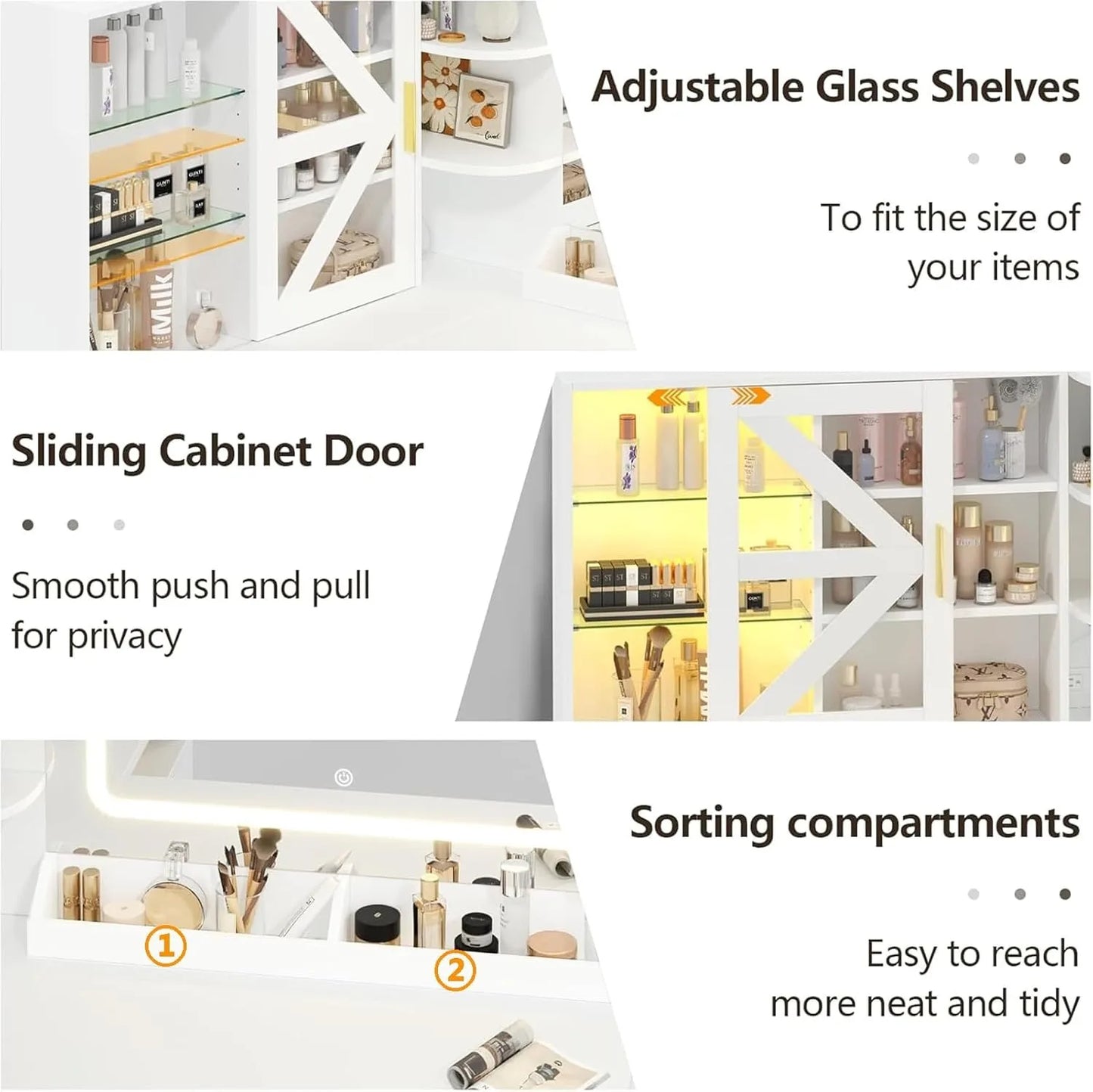 L-Shaped Corner Vanity Desk