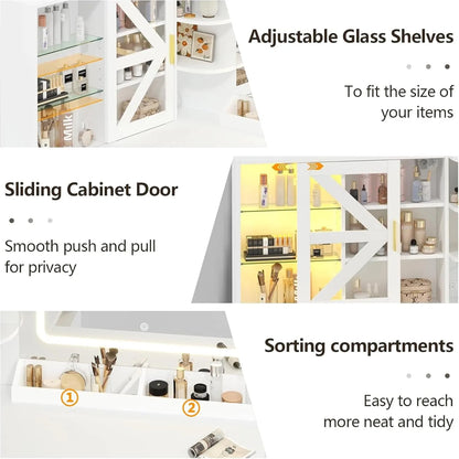 L-Shaped Corner Vanity Desk