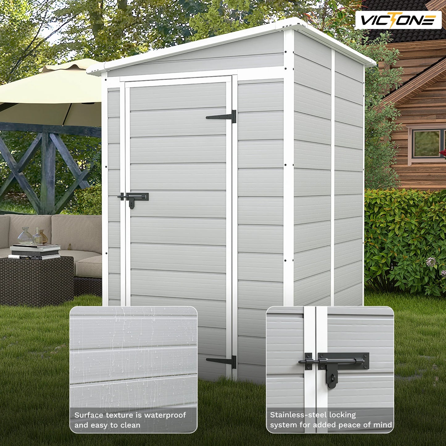 5x4 FT Plastic Outdoor Storage Shed