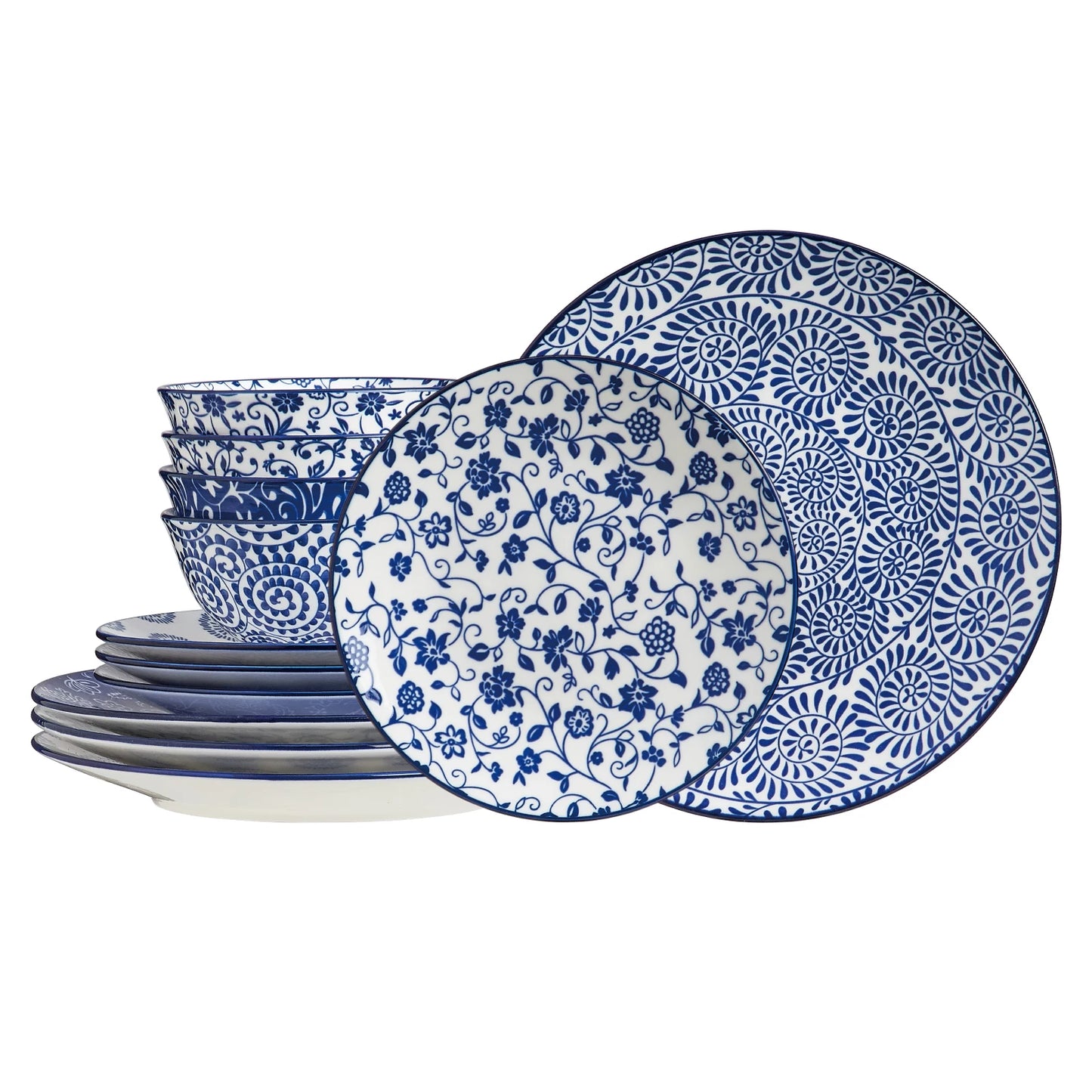 12pcs, Dish Set for 4