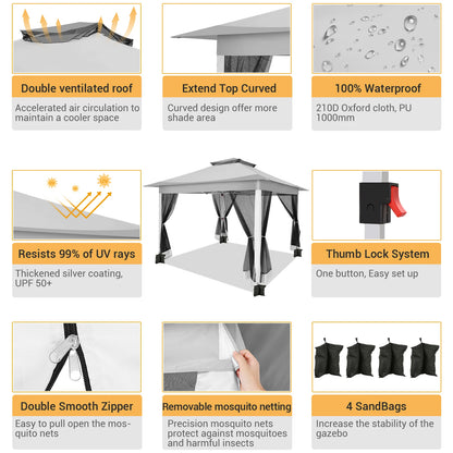 12x12ft Pop Up Gazebo Canopy Tent