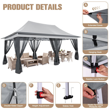 10x20ft Pop Up Gazebo Pavilion