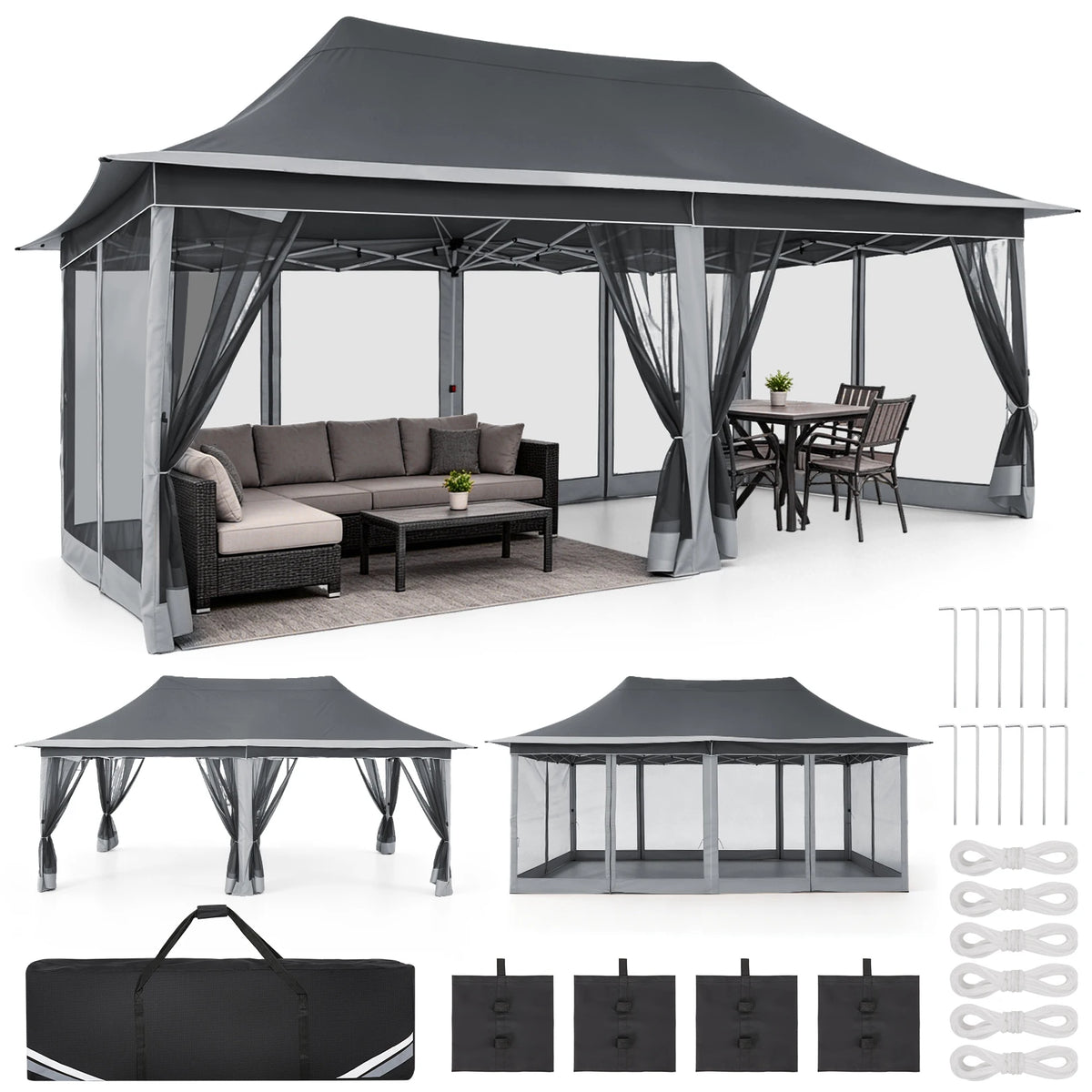 10x20ft Pop Up Gazebo Pavilion