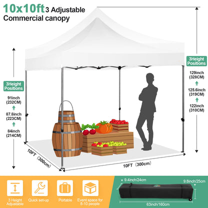 10x10 Heavy Duty Pop up Canopy Tent