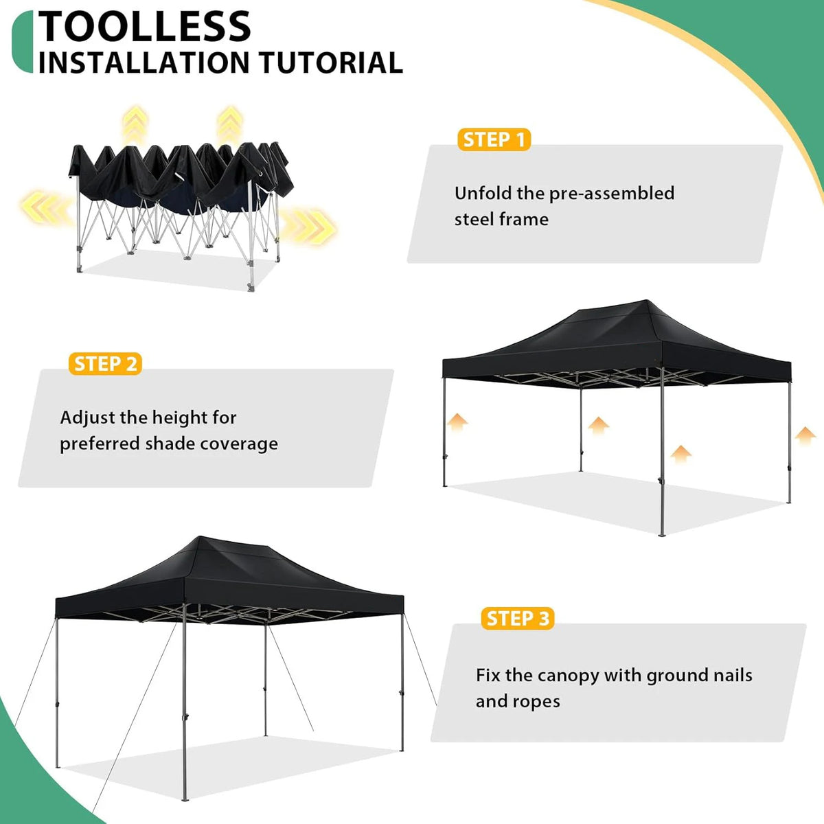 10'x15' Commercial Grade Pop Up Canopy