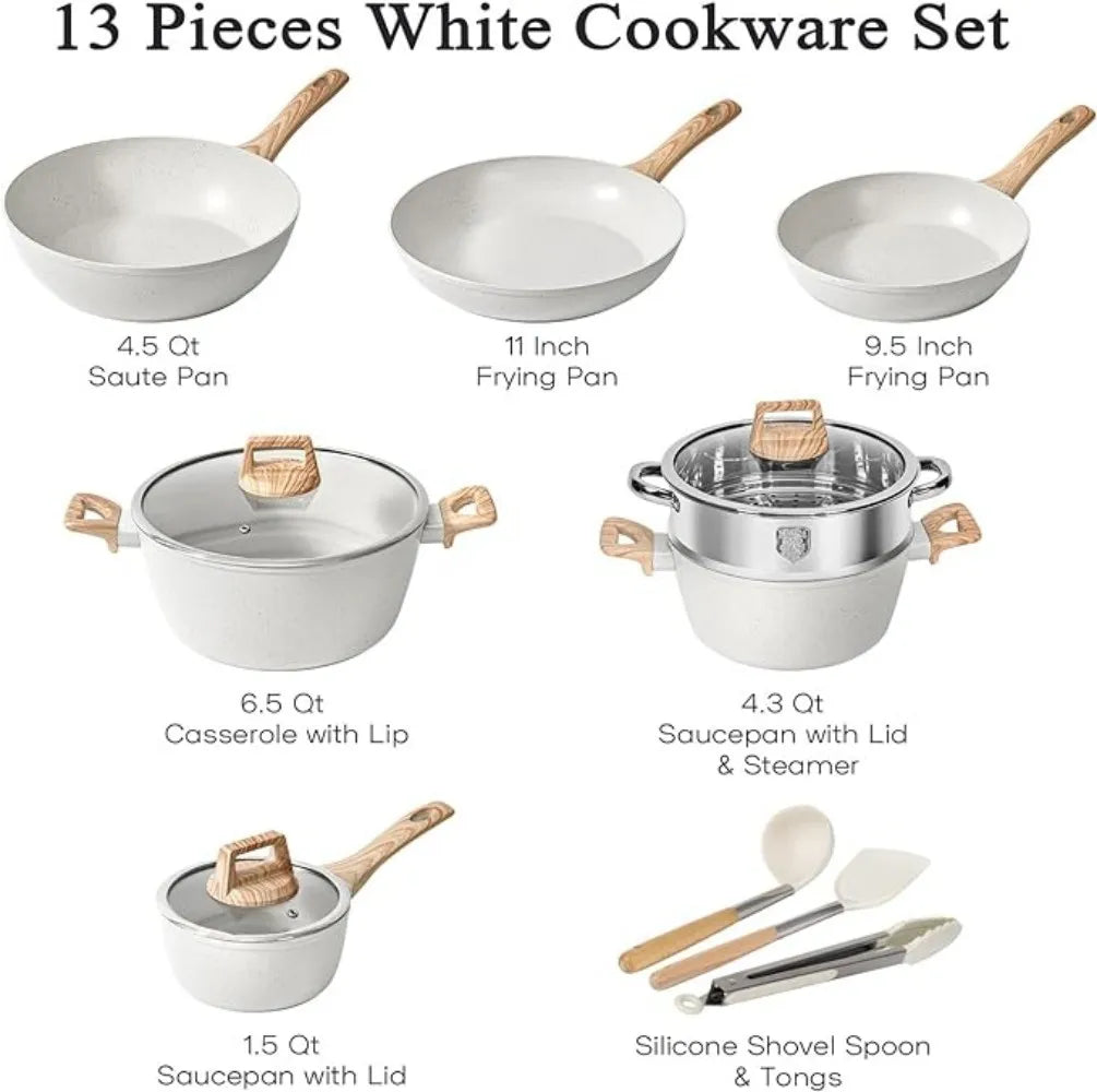 13 Piece Non Stick Ceramic  Cooking Set