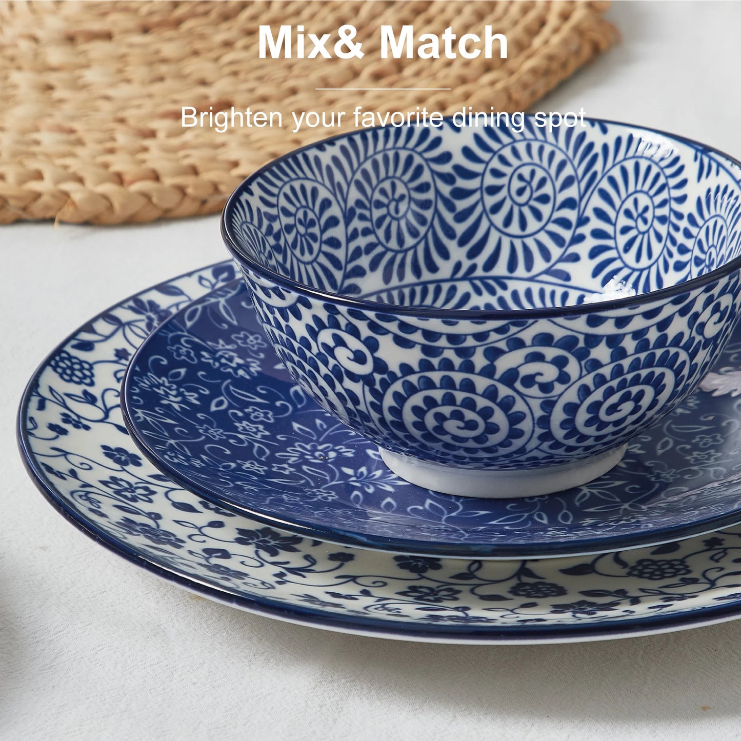 12pcs, Dish Set for 4