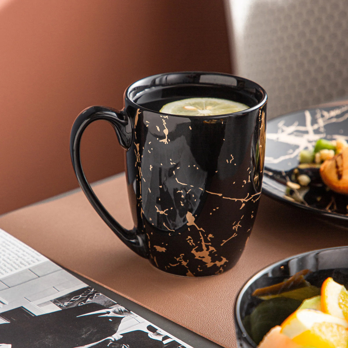 Black 16/32/48 Piece Procelain Dinnerware