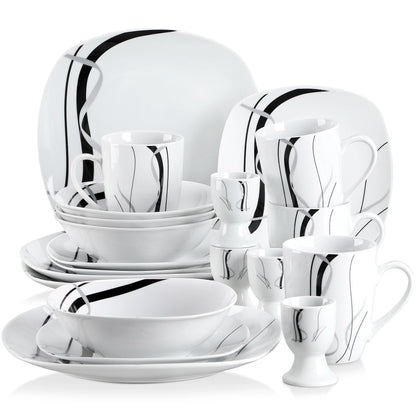 Black Stripe Dinner Plate Combo Set