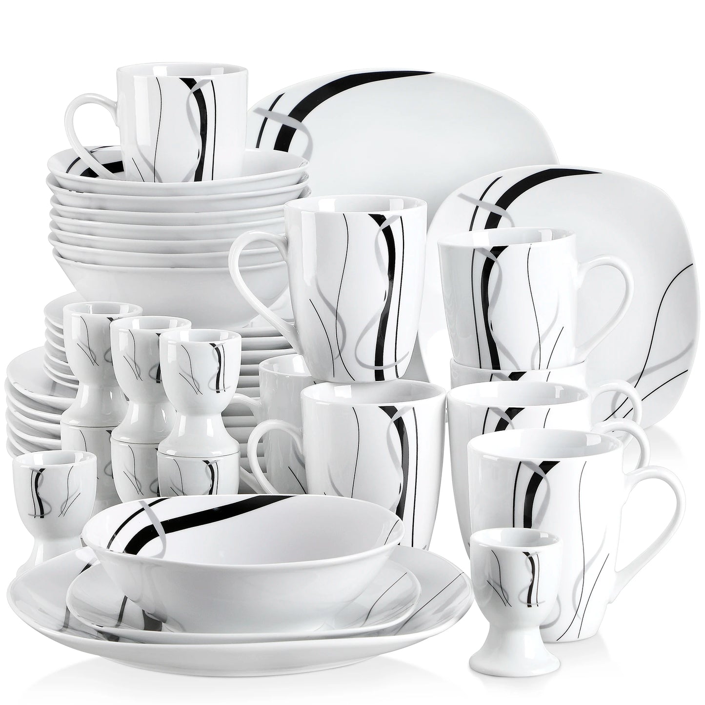 Black Stripe Dinner Plate Combo Set