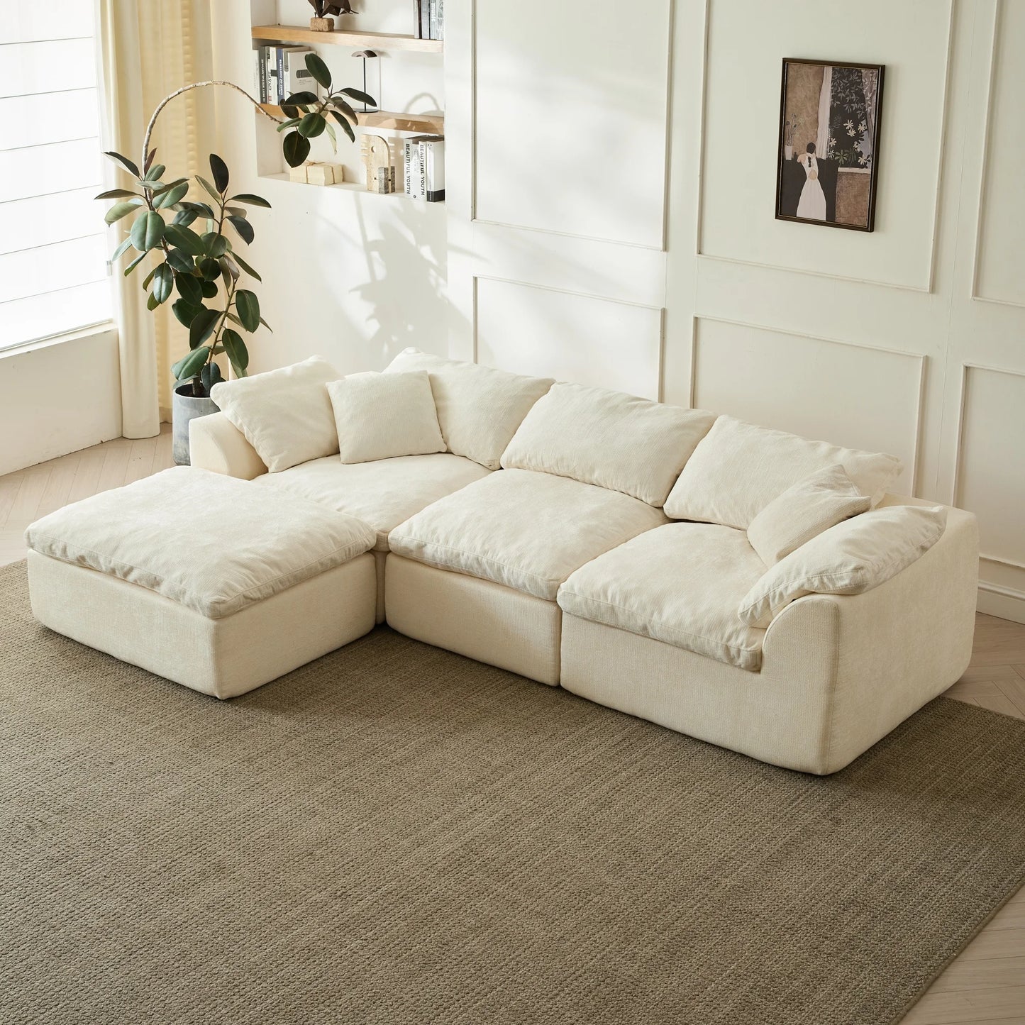 109" Modern Cloud L-Shaped Sectional