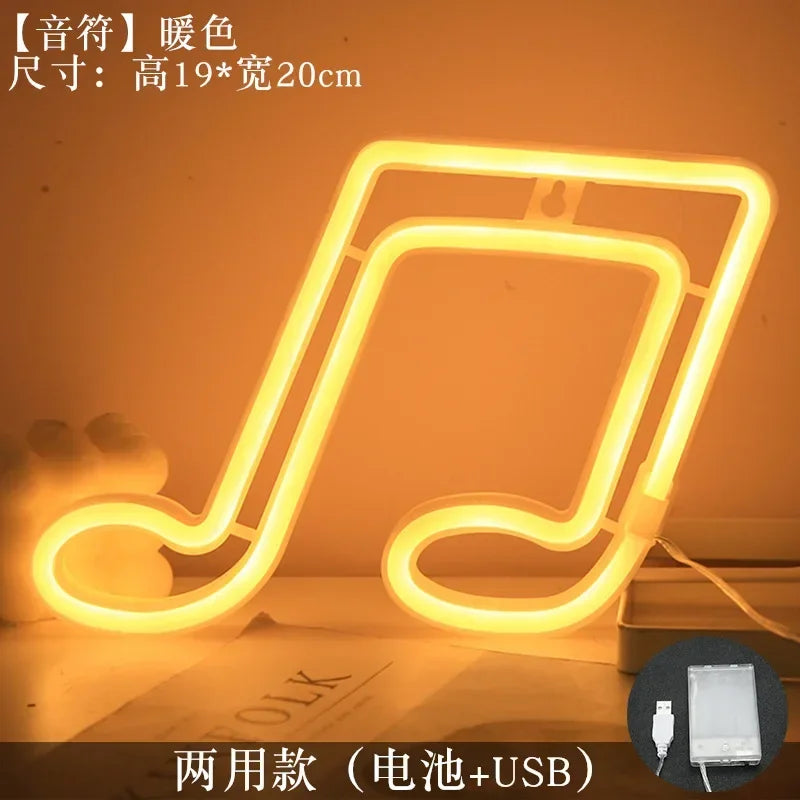 Neon Lamp Wall Mounted Music Bar Nightlight