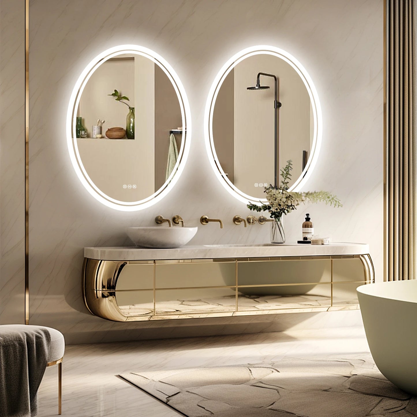 Backlit Round Vanity Mirror