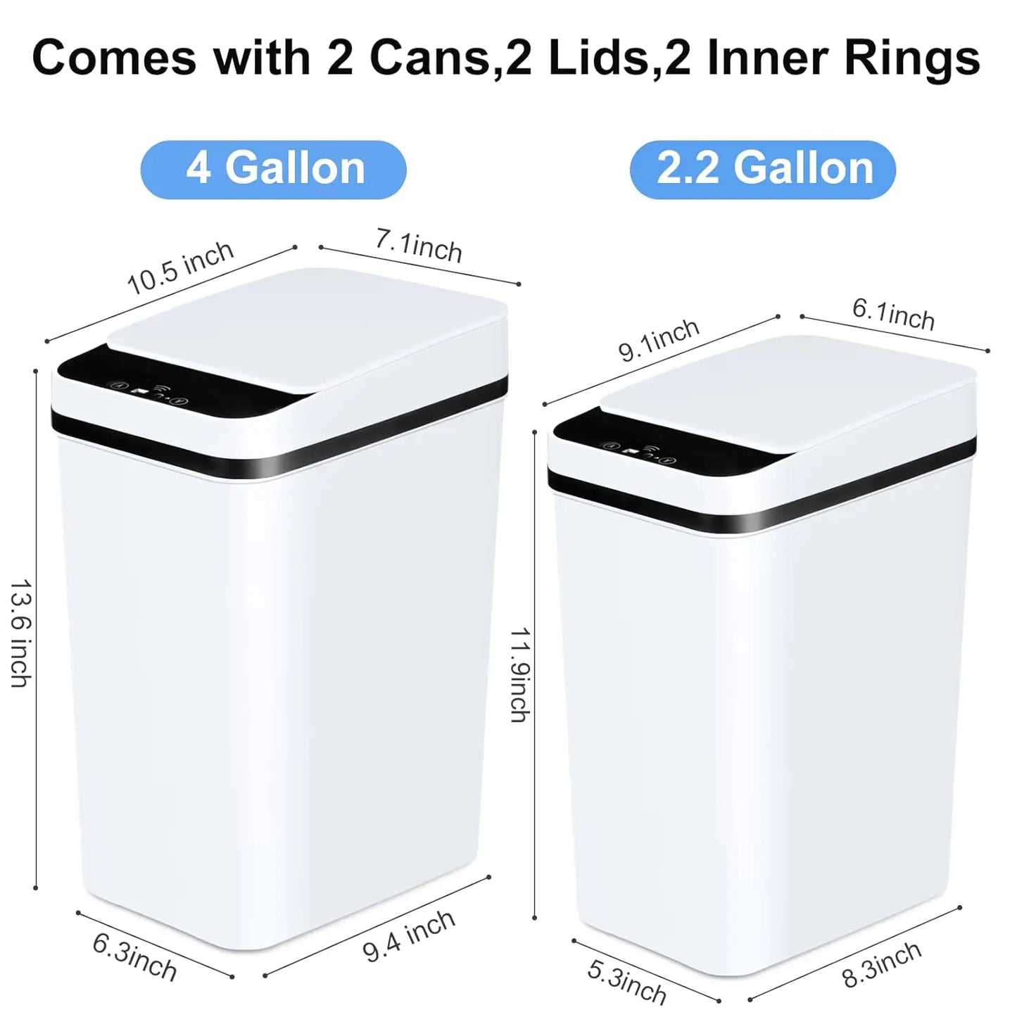 Touchless Motion Sensor Garbage Can with Lid