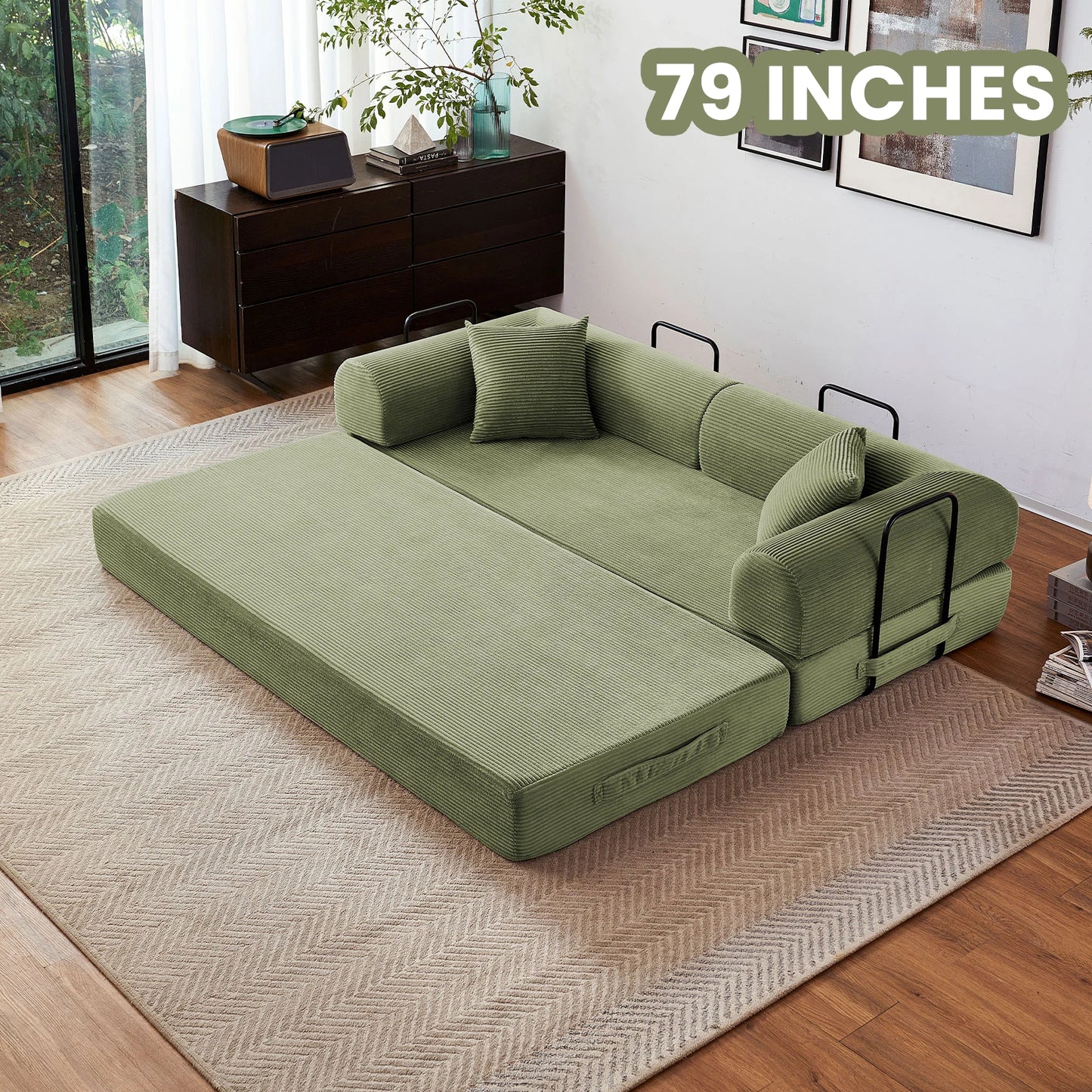 Foldable Convertible Futon Sleeper Sofa Bed