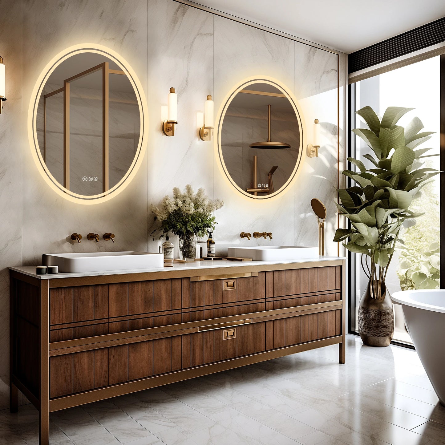 Backlit Round Vanity Mirror