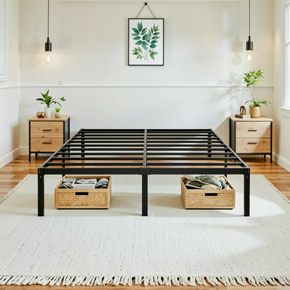 Metal Platform Bed Frame with Storage