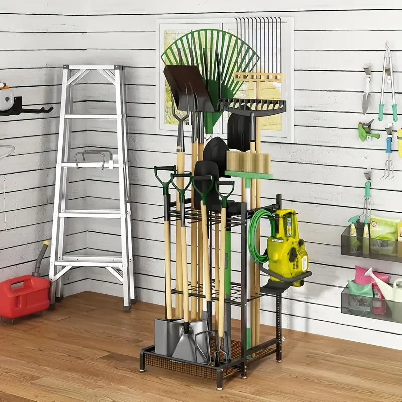 Heavy-Duty Steel Garden Tool Rack