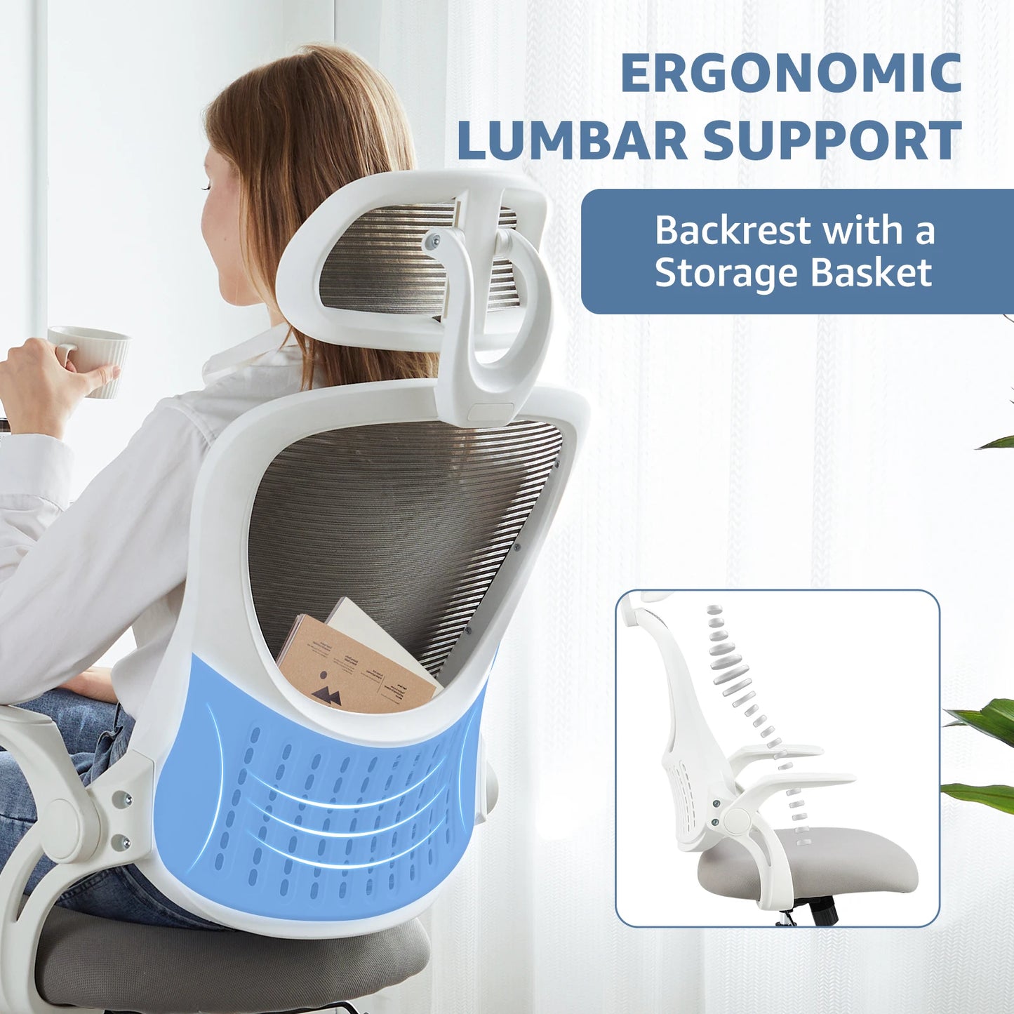 Computer Desk Chair with Lumbar Support
