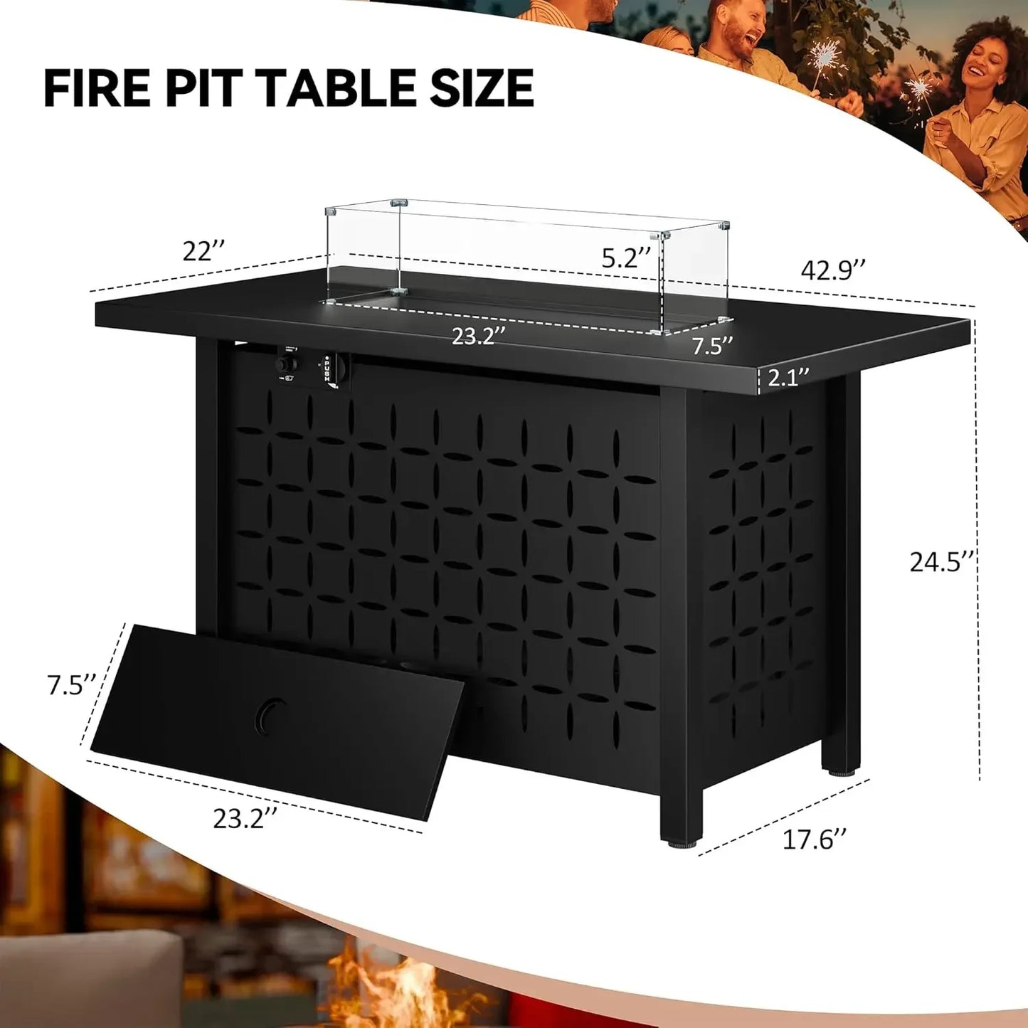 Patio Furniture Set with Fire Pit Table