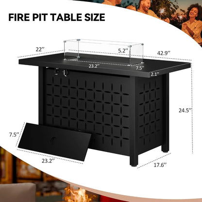 Patio Furniture Set with Fire Pit Table
