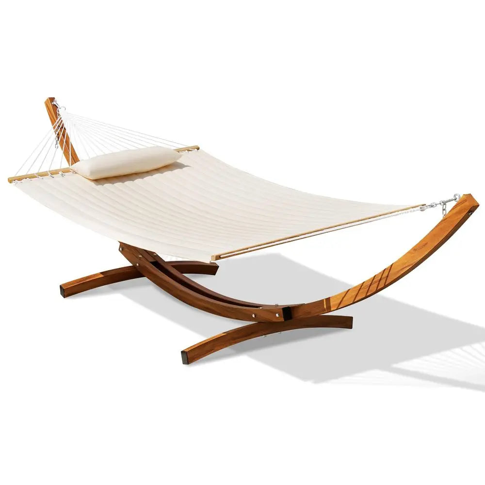 2 Person Cotton Fabric Hammock with Stand