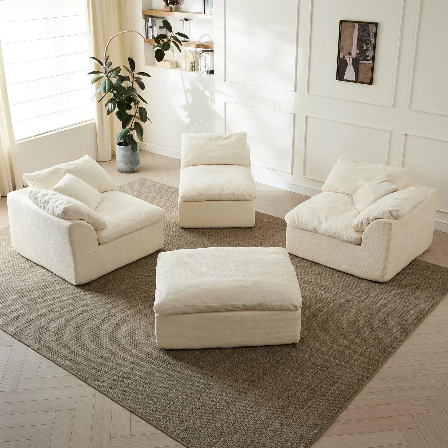 109" Modern Cloud L-Shaped Sectional
