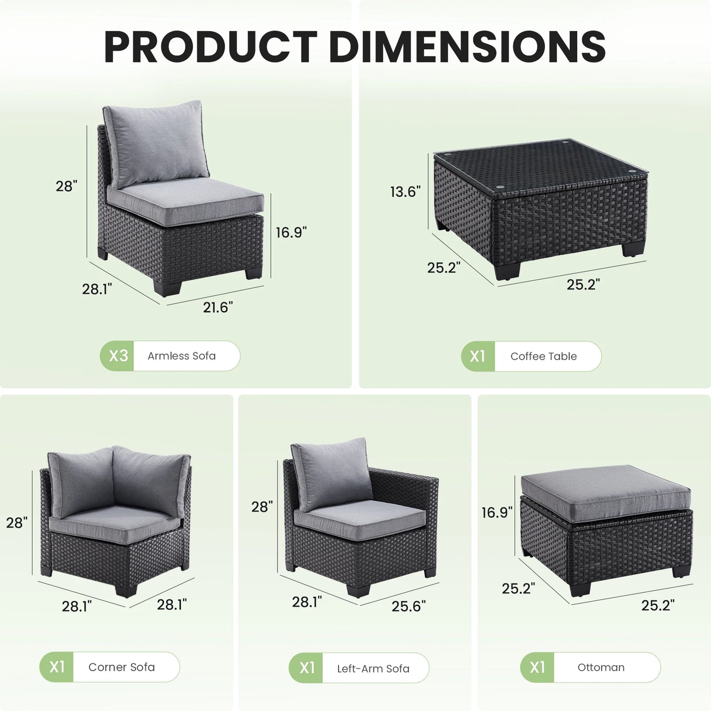 Patio Sectional Sofa Set