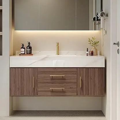 Floating Bathroom Vanity with Vessel Sink