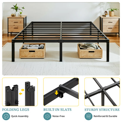 Metal Platform Bed Frame with Storage
