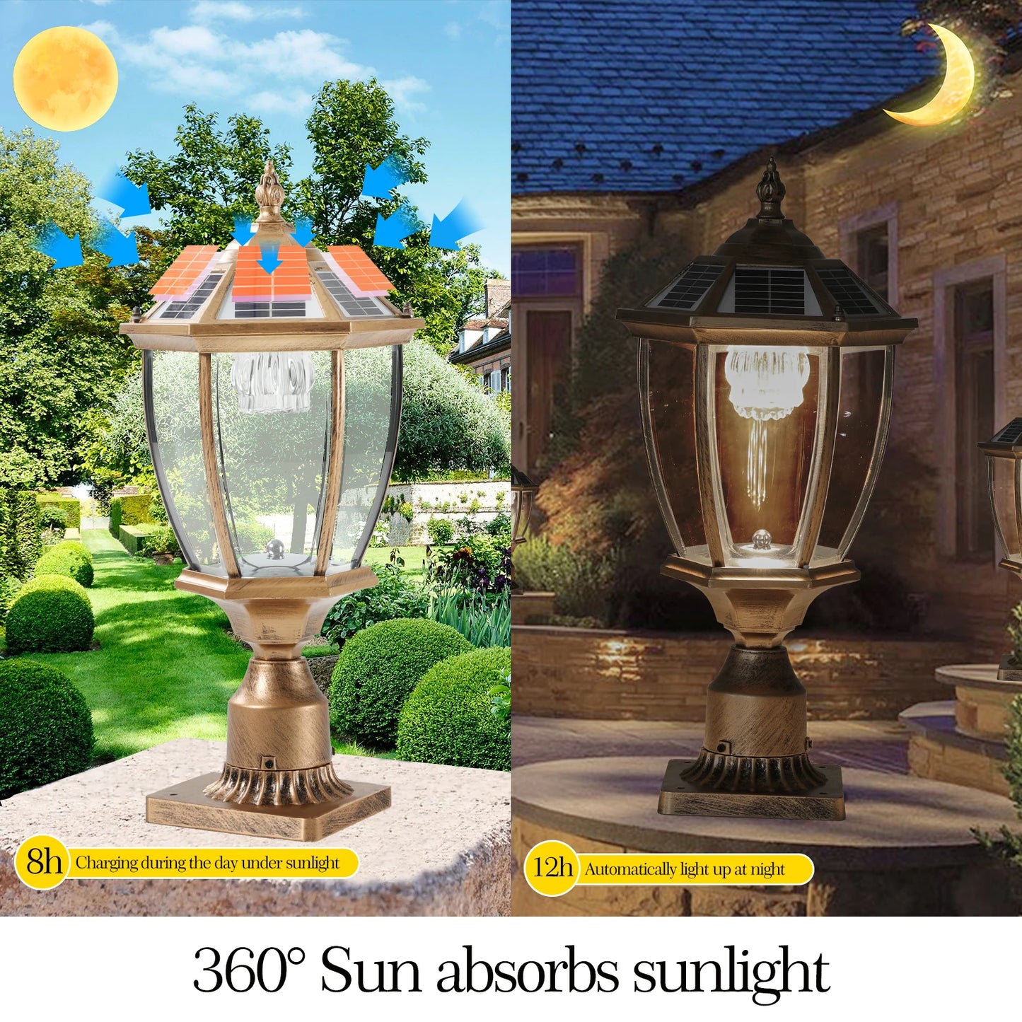 Solar Post Lamp with Automatic On/Off