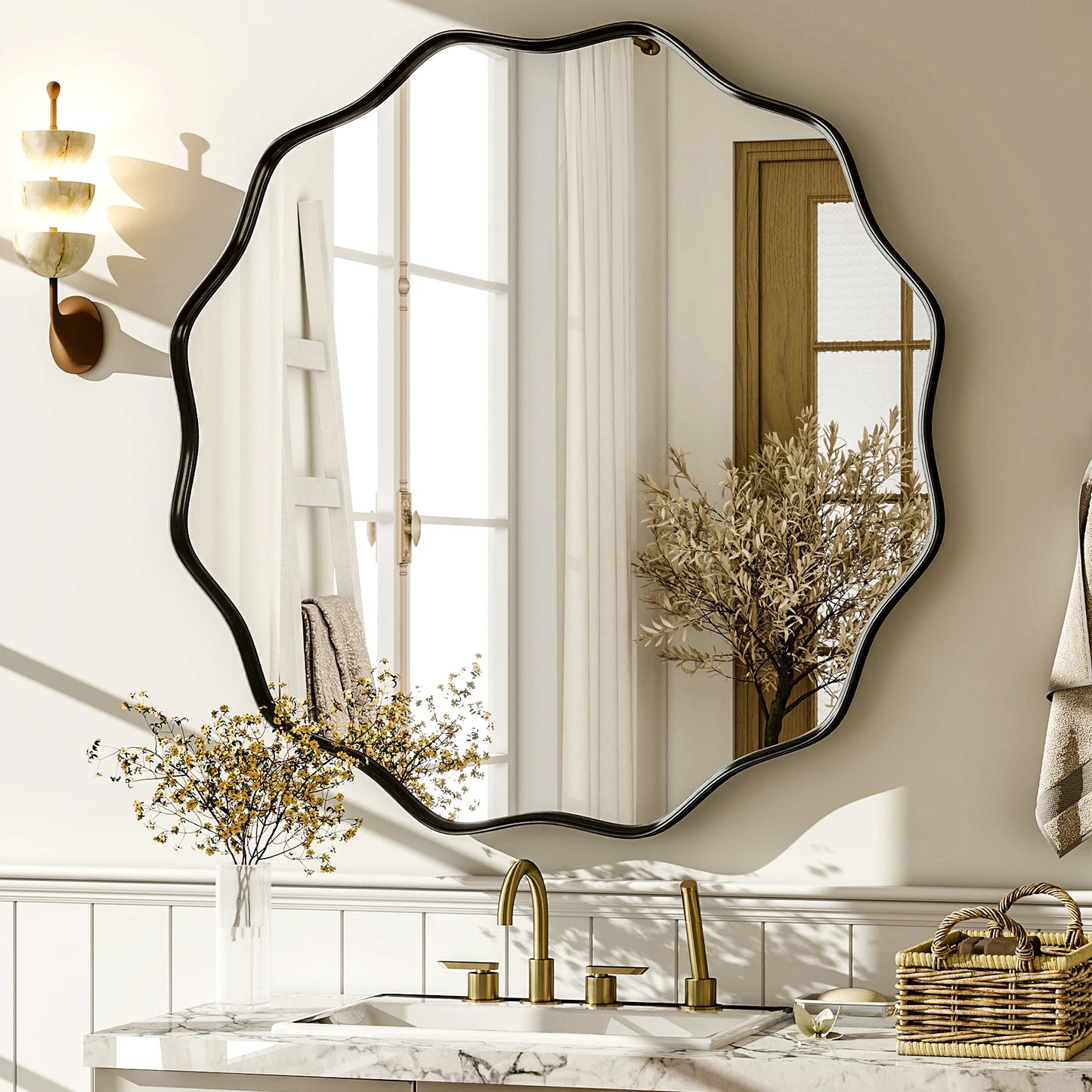 Decorative Wall Mirror with Deep Frame