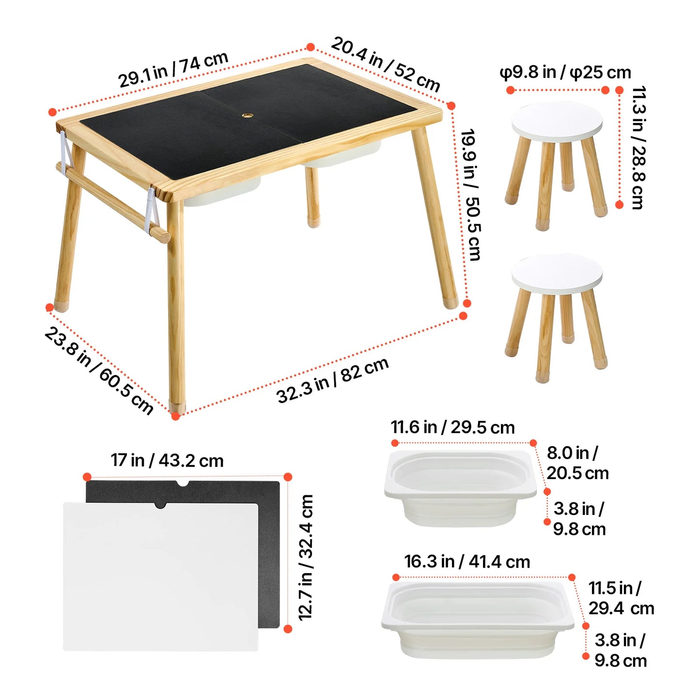 Kids Activity Table with Storage Bins