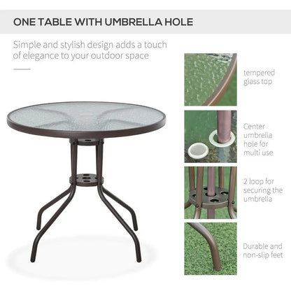 6-piece Patio Dining Set with Umbrella