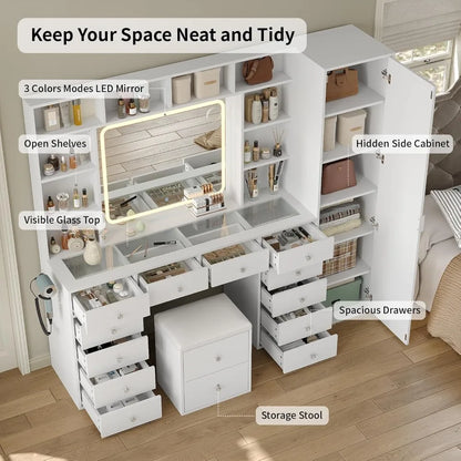 Vanity Desk with Full Length Mirror